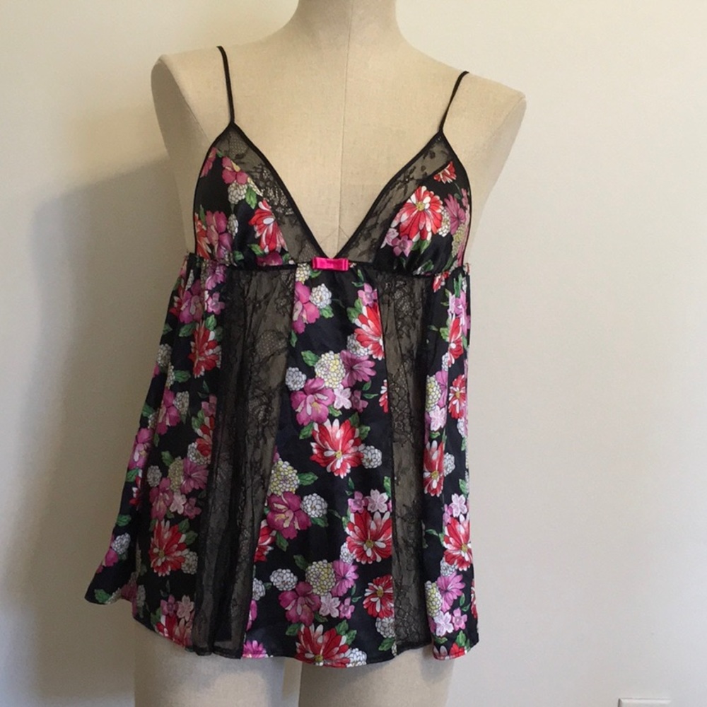 Victoria’s Secret Floral Black Babydoll Sz S